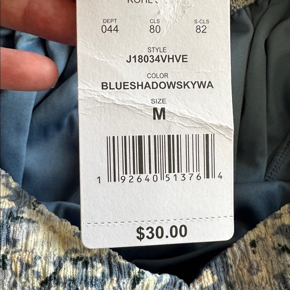 Eyeshadow Blue and Cream Patterned Mini Dress Size Medium - Picture 9 of 13